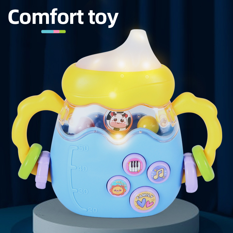 Garrafa de bebê brinquedo educação educação precoce música chocalho pode morder gengivas