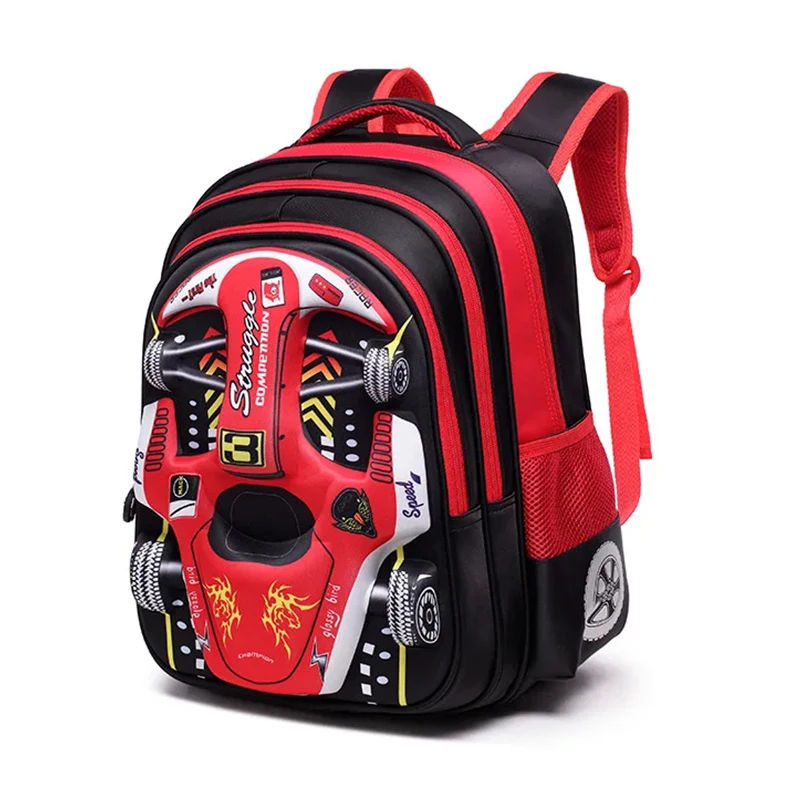 À prova dwaterproof água leve 3d carro mochila jardim de infância criança pré-escolar mochila crianças pequenas menino menina mochila primária vermelho azul