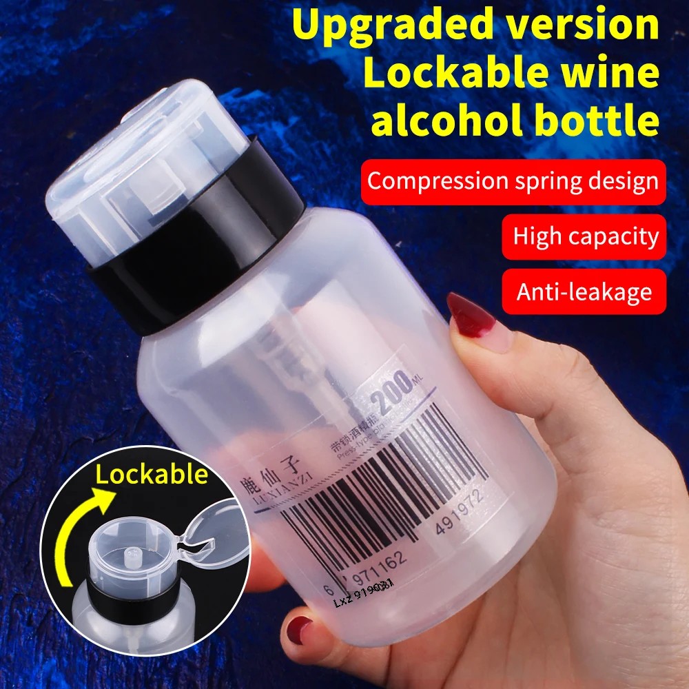 LUXIANZI 200 ミリリットルプレスオンプラスチックアルコールボトルロックストレージクリーナーはんだペーストフラックスプレス電話 PC タブレット修理用