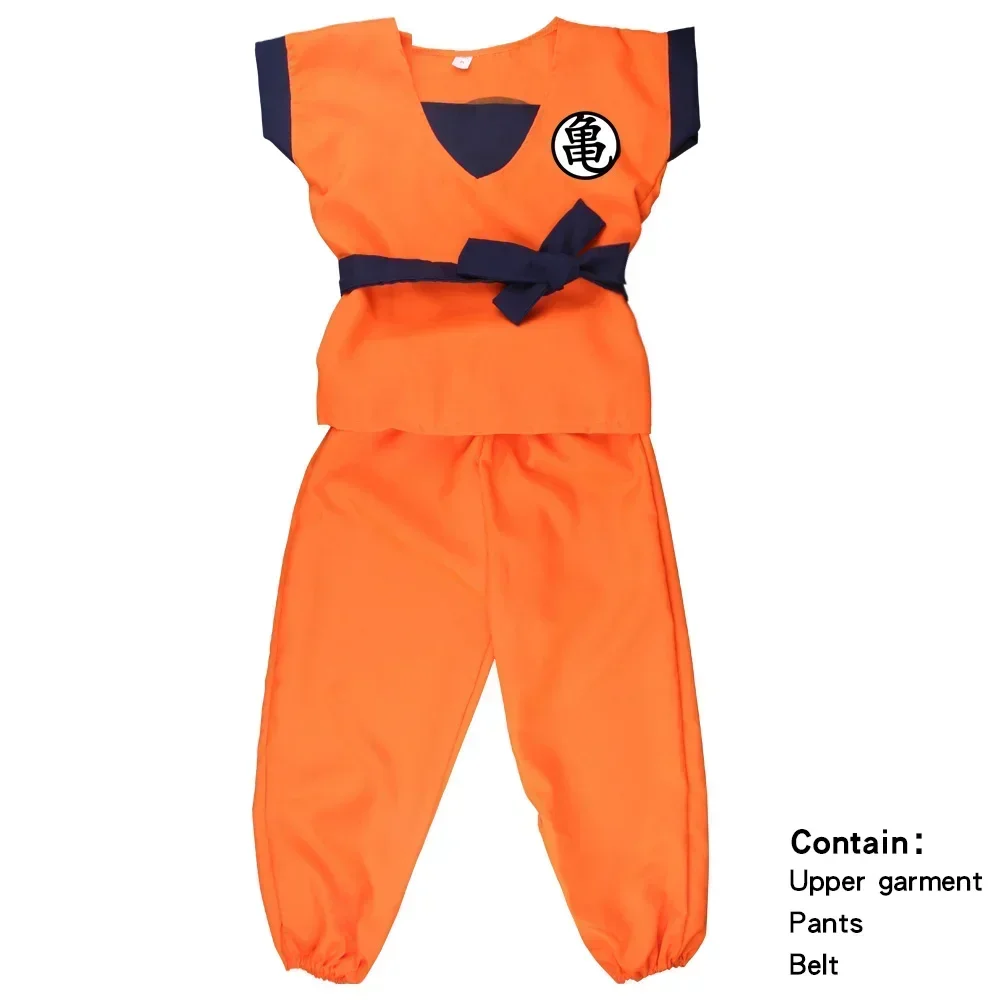 Halloween adulto crianças ternos son goku gui carnaval anime cosplay trajes de férias cauda pulso peruca azul ouro crianças vestir-se