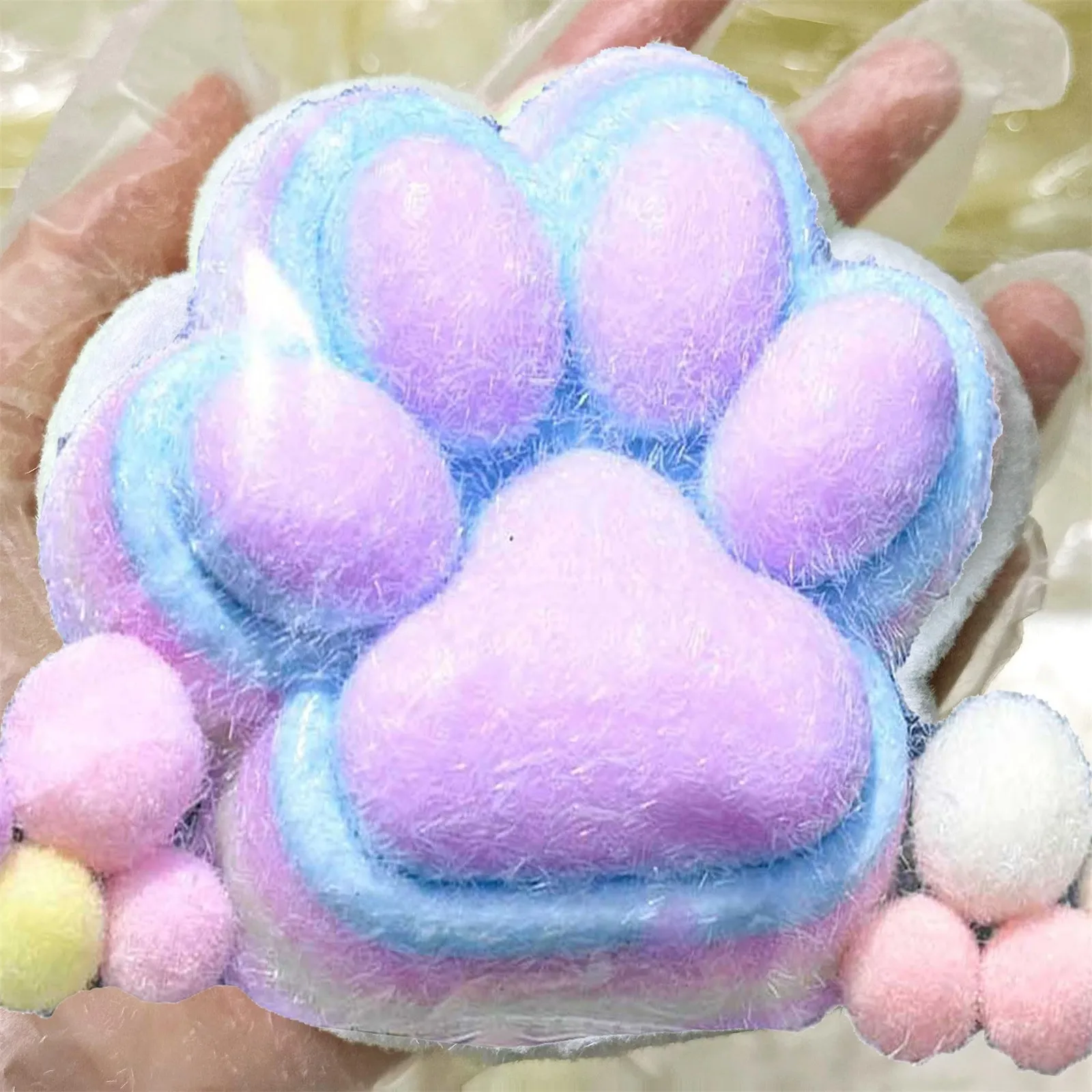 Taba Squishy 고양이 발 감압 장난감, 스트레스 해소를 위한 끈끈하고 부드러운 꼬집기 및 감압 장난감, 재미있는 선물