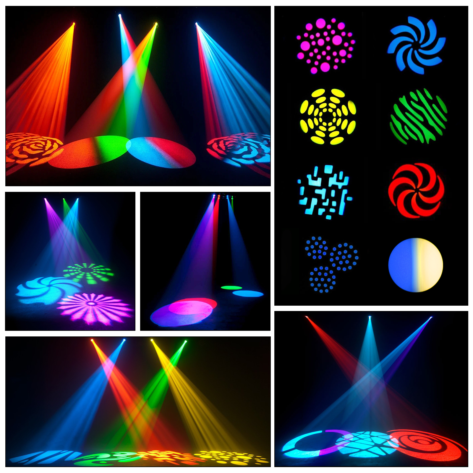 2PCS/SET Gobo Moving Head Light Beam RGBW Stage Effect Lighting Projector for DJ Disco Party Christmas Bar Club Wedding Birthday