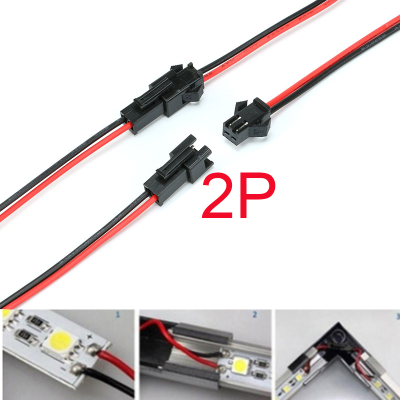 1-50 pares 2/3/4 pinos sm jst plug macho e fêmea conector de fio para tira led rgb 5050 3528 ws2801 apa02 ws2815 ws2813