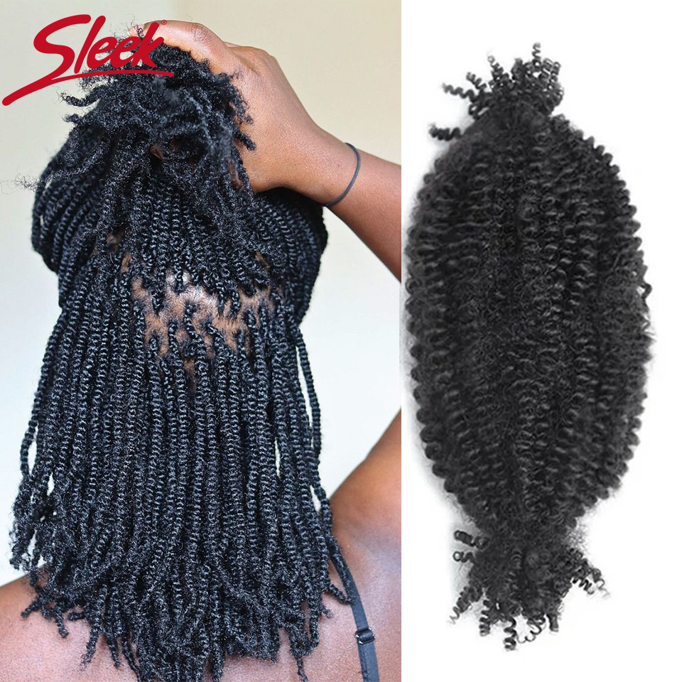 22 Zoll QVR Kinky Twist Crochet Flechthaar 100 % Echthaar Bundles Sleek Curly Human Hair Bulks 1 PCS Afro Kinky V Bulk Hair