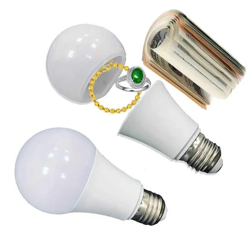 Sight Secret Light Bulb Hidden Storage Compartment Concealment Home Office Diversion Safe Container Hide Cash Ring Necklace
