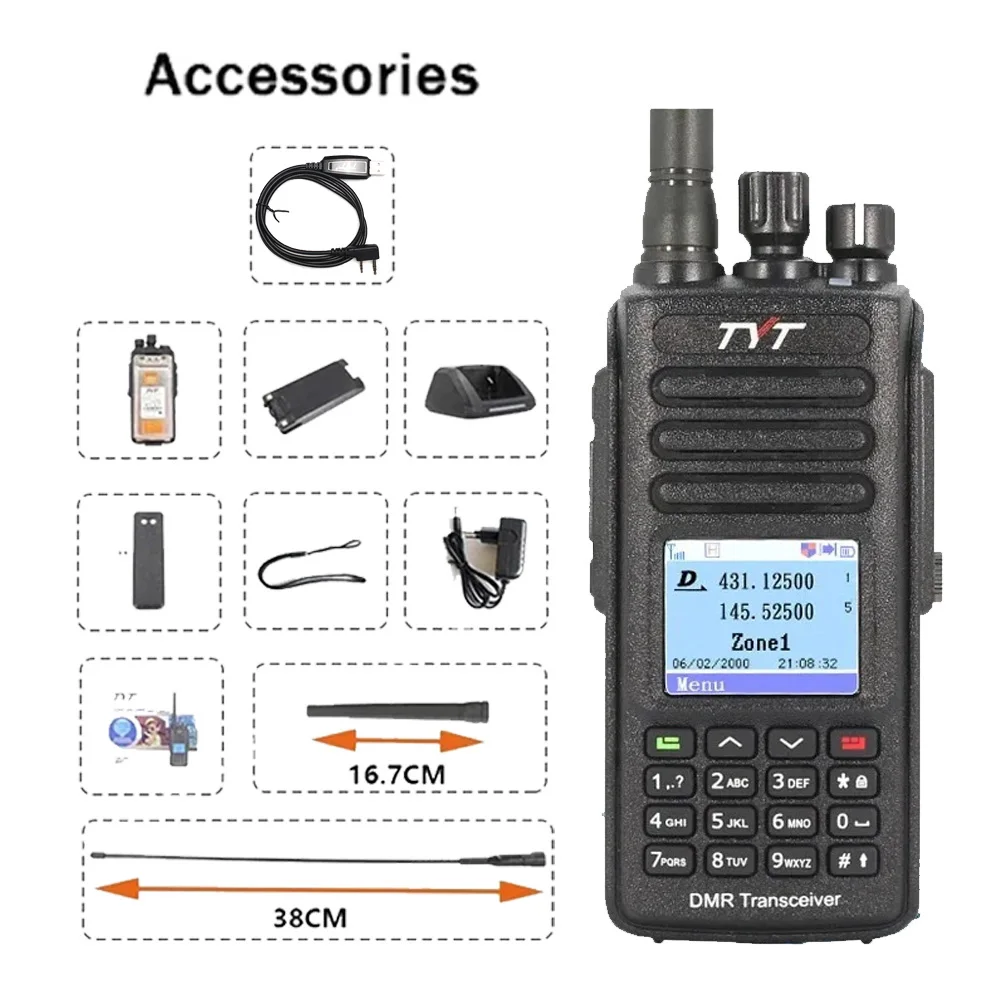 TYT MD-UV390 10W GPS PLUS DMR Digitalradio 5W/10W GPS AES256 Verschlüsselung Optional IP67 VHF/UHF Dual Band Digital Walkie Talkie