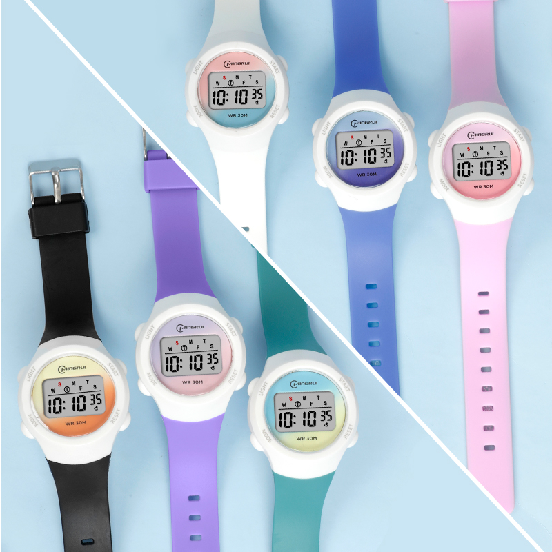 Crianças esporte relógios alarme cronômetro crianças relógio digital para meninos meninas 30m à prova dwaterproof água rosa estudante relógio de pulso eletrônico