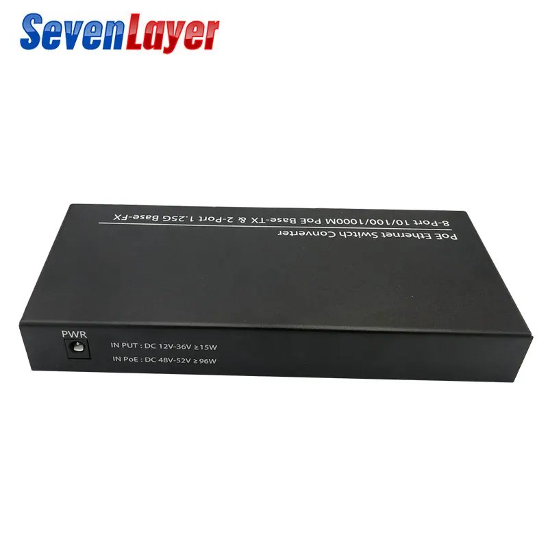 Switch POE Convertitore multimediale switch Gigabit Ethernet Porta UPlink in fibra ottica 10/100/1000M 65W 52V1.25A