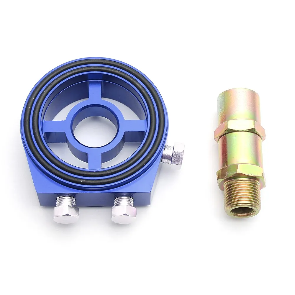 Adaptador universal de placa de sanduíche, filtro de óleo de alumínio para carro automotivo, adaptador de sensor de temperatura de prensa de óleo com kit de conectores