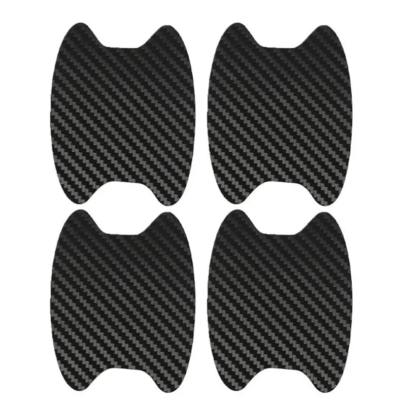 Pegatina de fibra de carbono para puerta de coche, cubierta resistente a arañazos, película protectora para manija de coche, accesorios de estilo Exterior, 4 Uds.