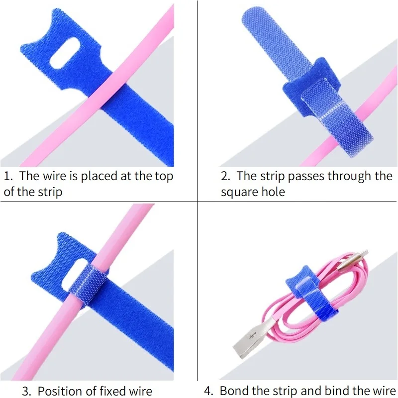 30 pz/100 pz Fascette Rilasciabili Plastica Nylon Gancio Loop Wrap Zip Bundle Cinghie di Fissaggio Staccabile T-tipo Filo organizzatore