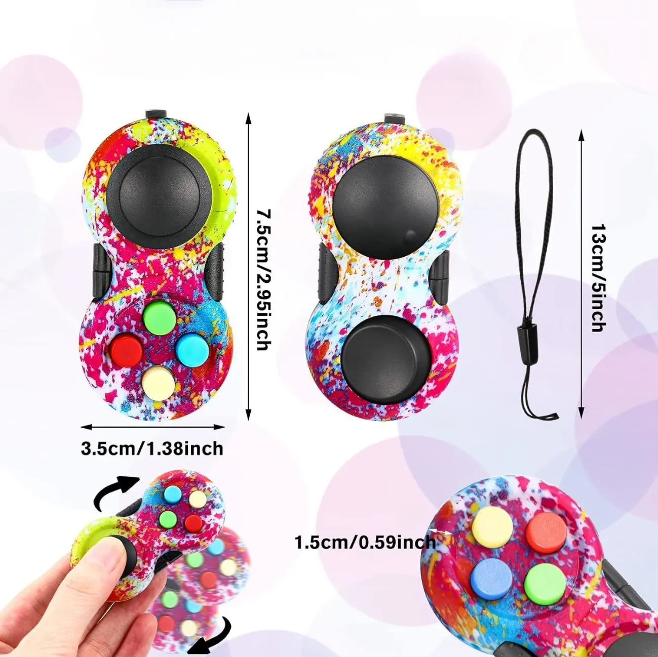 Fidget Pad Retro Classic Fidget Controller Palmare Fidget Game Controller Divertenti Fidget Pad Packs Classic Fidget Toys