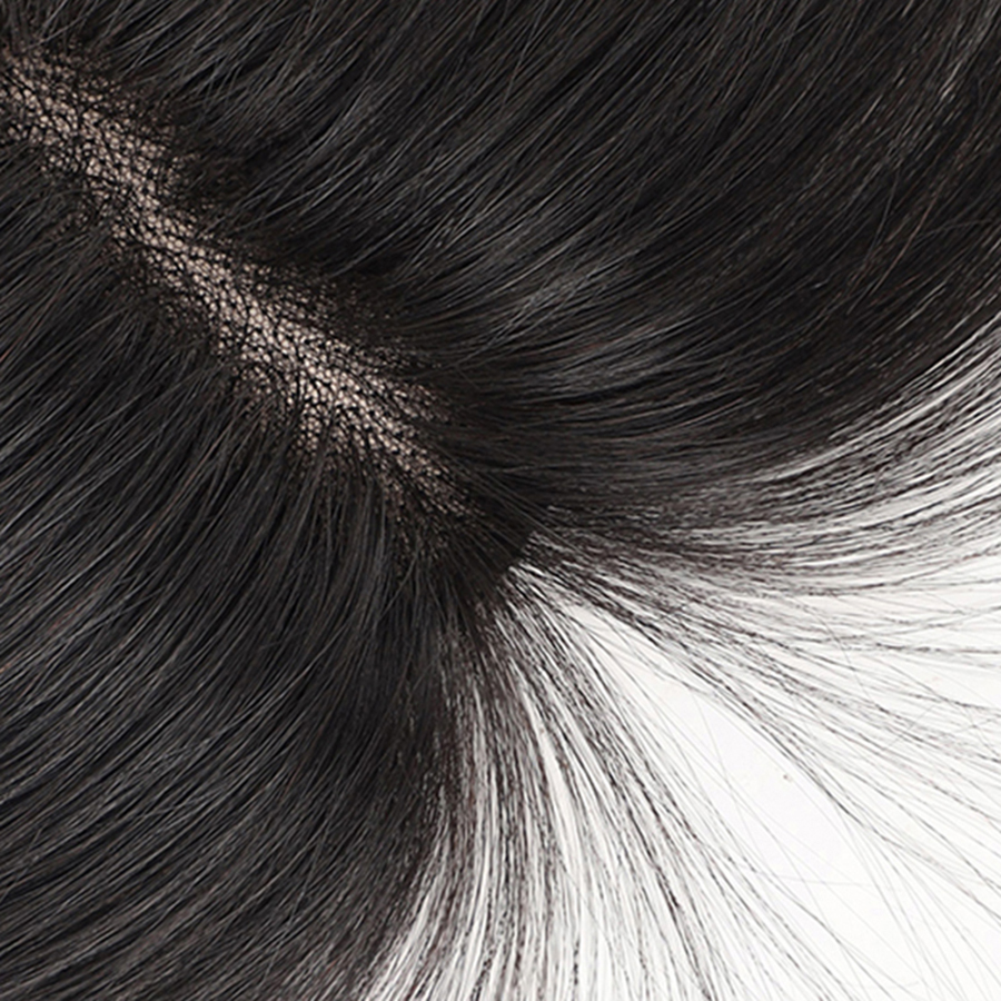 10 インチ ナチュラル ヘア トッパー 前髪付き レミー人毛トッパー 女性用 クリップインヘア 前髪ヘアトッパー スイスレースベース付き L