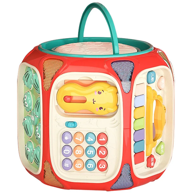 赤ちゃんのためのキューブ型のおもちゃ,8つのゲームモード,ピアノ,音楽,ハート,パーラー,幼児学習