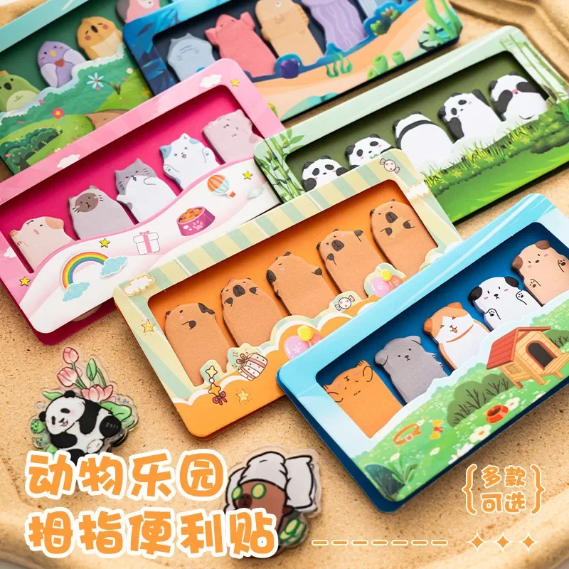 150sheets Kawaii Cartoon Animals Sticky Notes Memo Pad Bookmark Flags Index Tab Sticky Notes Label Paper Stickers Stationery