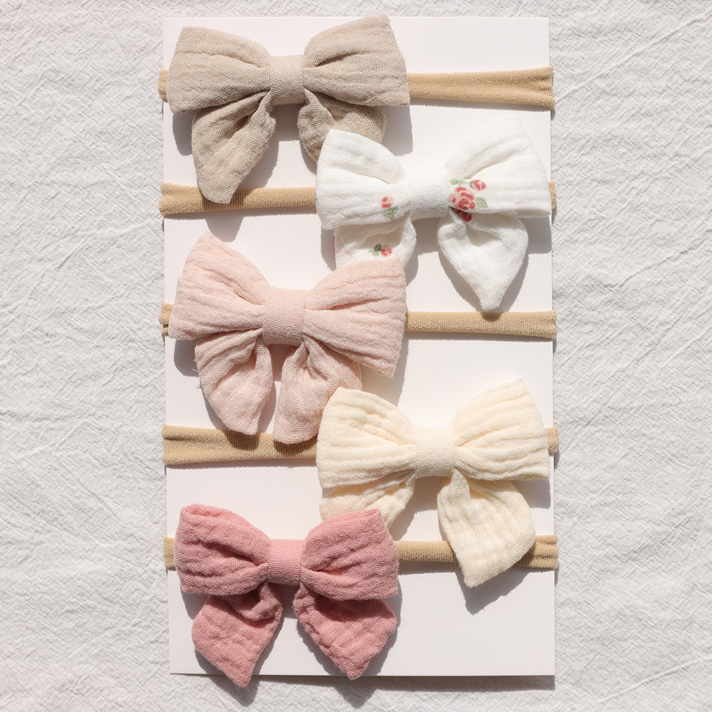 5 pçs/lote bebê recém-nascido bandana arcos náilon bebê menina headbands elástico macio faixas de cabelo para crianças acessórios para o cabelo do bebê crianças