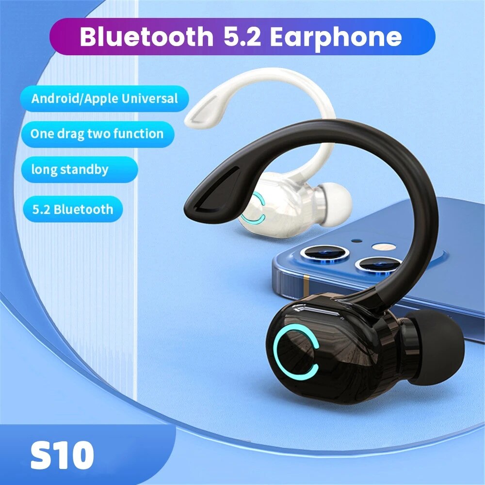S10 New Earphone Bluetooth Earphone Business Single Ear Earphone with Good Sport Range and Noise Reduction Wearing