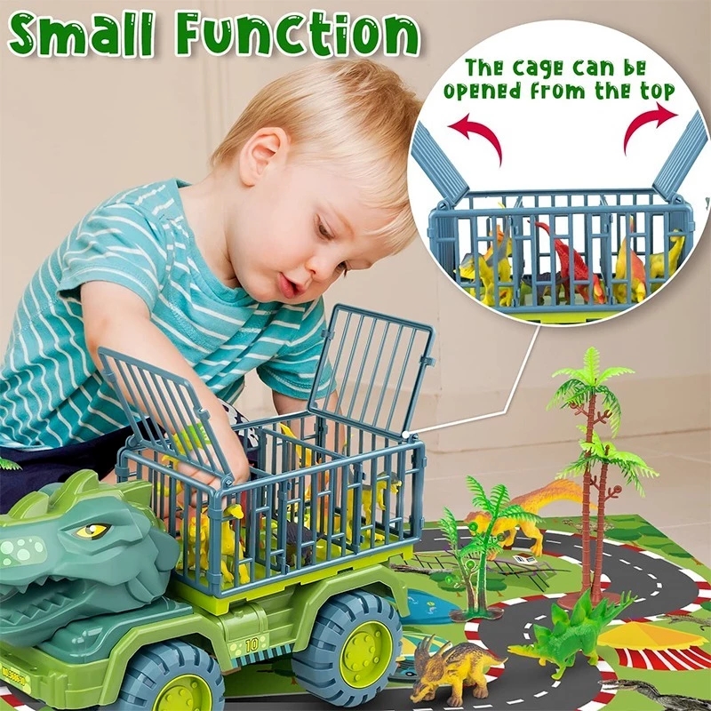 Children's Construction Toy Dinosaur Engineering Car Excavator Dump Truck Educational DIY Model Car Toys for Kids Boy Child Gift