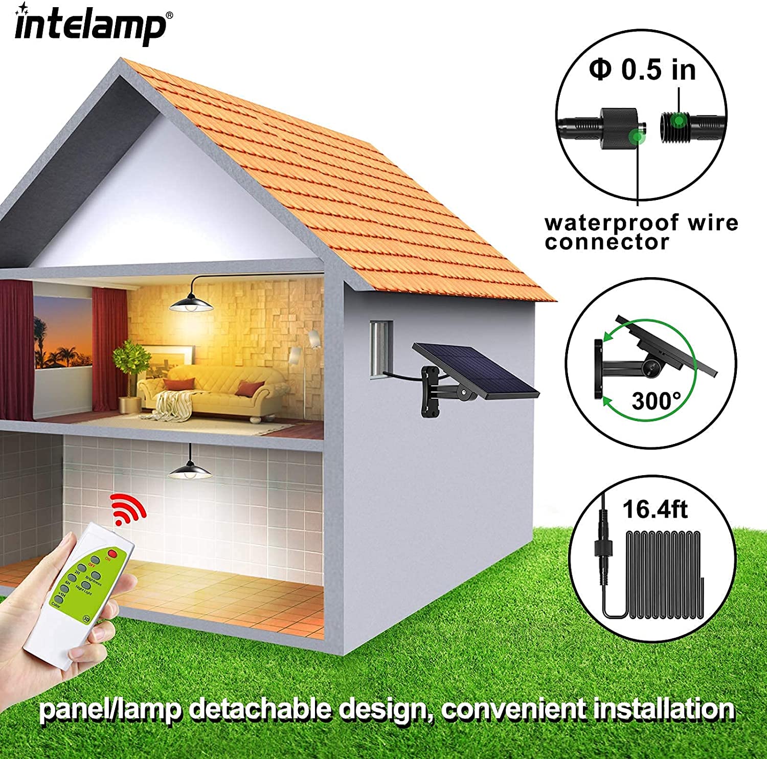 Solar-Pendelleuchten, superhell, IP65, wasserdicht, Kronleuchter, Dekoration, Solar-Außenlampen mit Fernbedienung