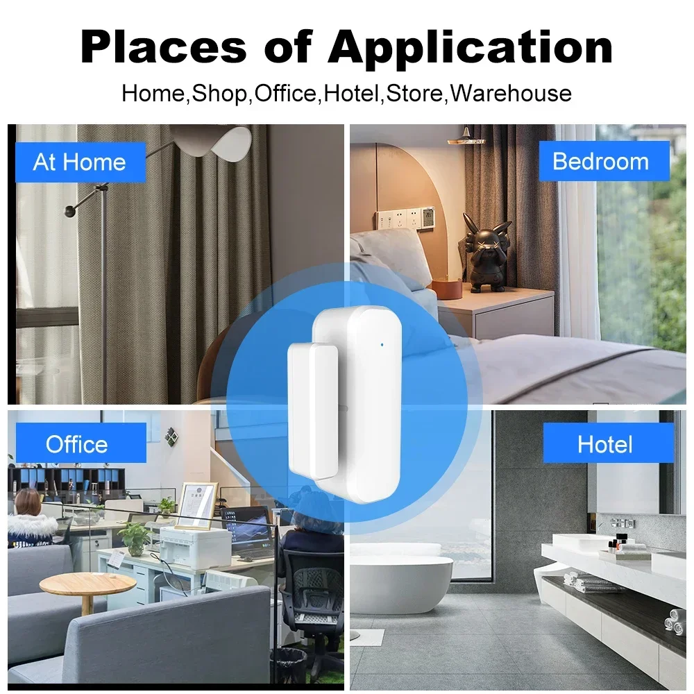 Tuya zigbee porta janela sensor detector de alarme contato magnético monitoramento segurança sem fio funciona com vida inteligente alexa google
