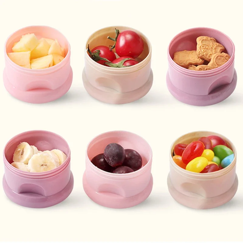 Caja de almacenamiento de comida para bebé, recipiente portátil de 3 o 4 capas, con múltiples aberturas, para cereales, leche en polvo infantil