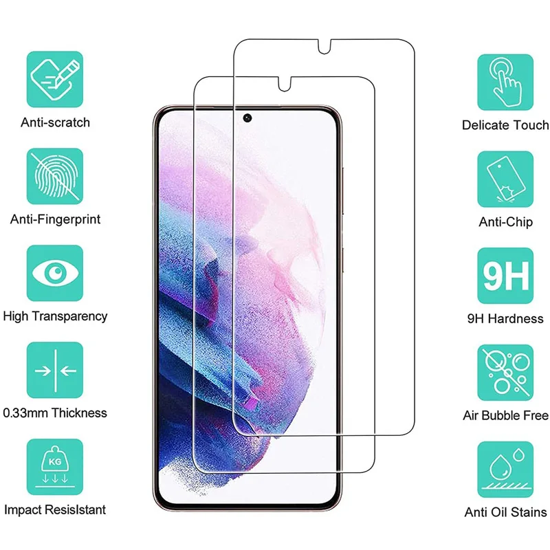 3 uds cubierta completa de vidrio templado para Samsung S21 5G S23 S22 Plus S20 FE Protector de pantalla en Samsung S21Plus S21FE vidrio