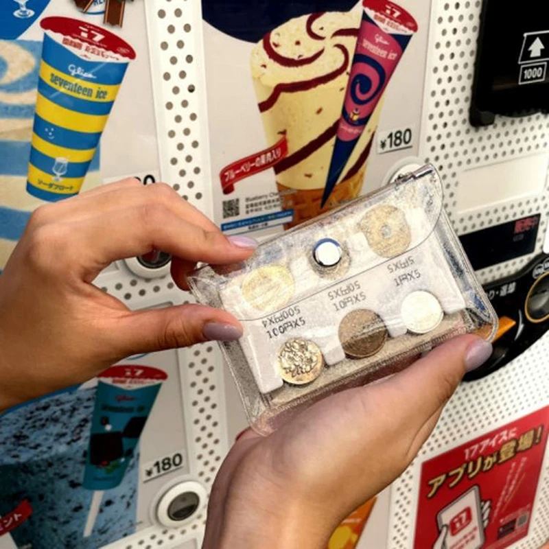 日本のコインディスペンサー,財布,小銭入れホルダー,ミニ収納,1個