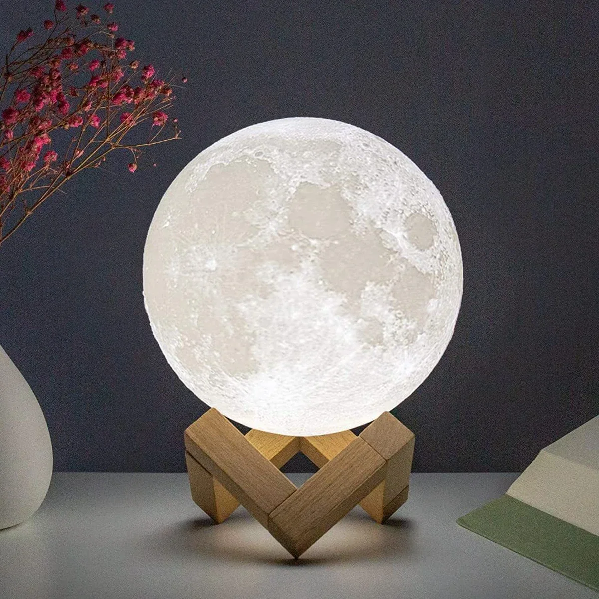 Creative Moon Light DIY คุณสมบัติประกอบไฟกลางคืนขนาดเล็ก LED ครอบครัวห้องนั่งเล่นห้องนอนตกแต่งข้างเตียงของเล่นเด็กของขวัญ