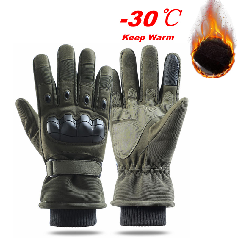 Tactical Gloves Full Finger Winter Warm Combat Touch Screen Thermal Gloves Outdoor Skiing Hunting Protective Gloves Men