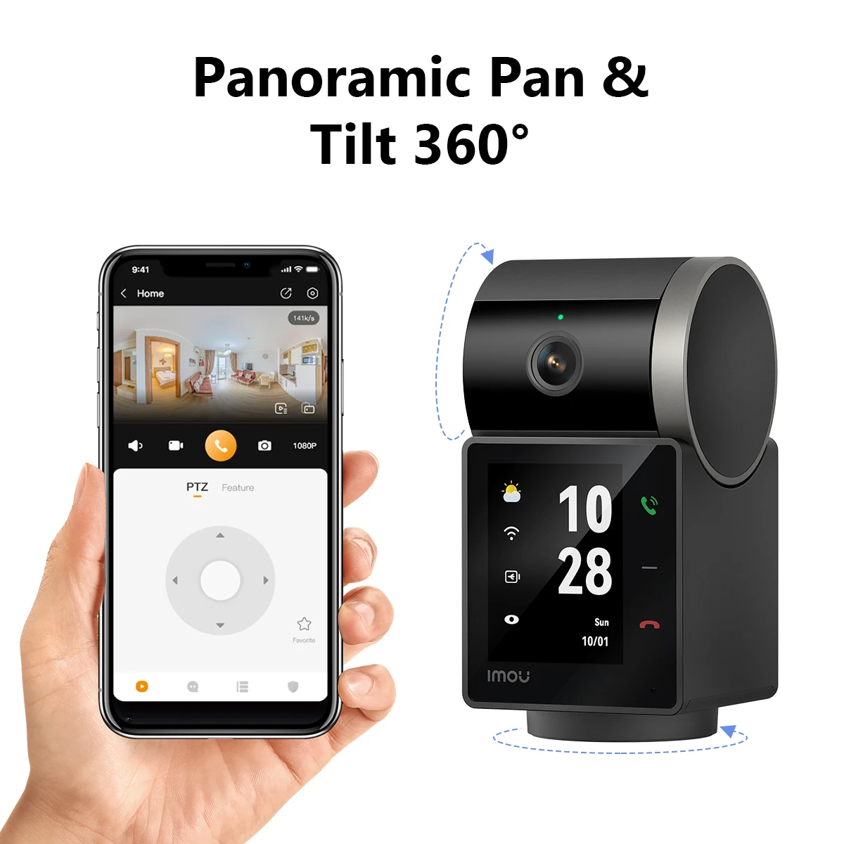 Imou rex vt 5mp 3k Innen bildschirm Videokamera Erkennung von menschlichen Haustieren 2,4-Zoll-Display pt 2,4 Zwei-Wege-Talk One-Touch-Anruf WLAN-Kamera