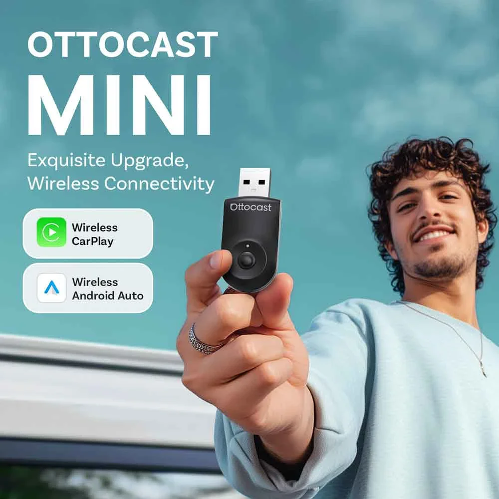 OTTOCAST MINI 2 в 1, проводной к беспроводному адаптеру CarPlay Android Auto, USB-накопитель, Wi-Fi, автомобильные аксессуары для VW Benz Audi Kia Toyota