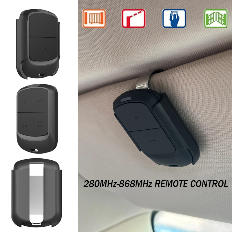 Abridor de puerta de garaje multifrecuencia de 280-868MHz, abridor de puerta con Control remoto, transmisor de mano de 433MHz con Clip para parasol de coche