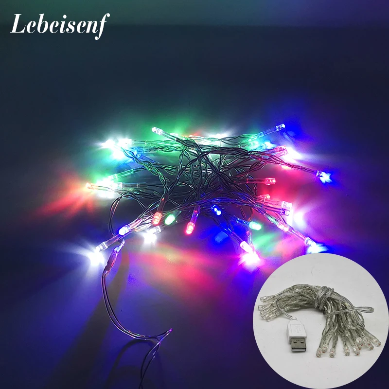 1M 2M ไฟ LED String กลางแจ้งวันหยุดปีใหม่ Fairy Tale Garland คริสต์มาสปาร์ตี้งานแต่งงานตกแต่งห้องนอนไฟ