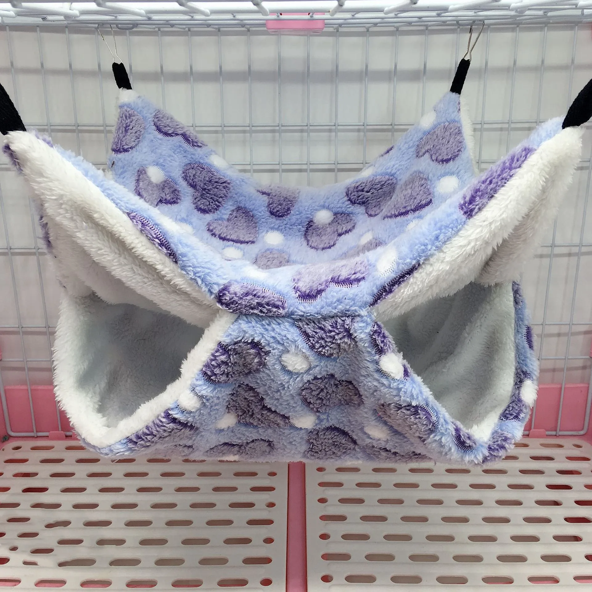 Hamaca cálida de doble capa para hámster, saco de dormir colgante para mascotas, ardilla, erizo, accesorios pequeños para mascotas, jaula, suministros para mascotas
