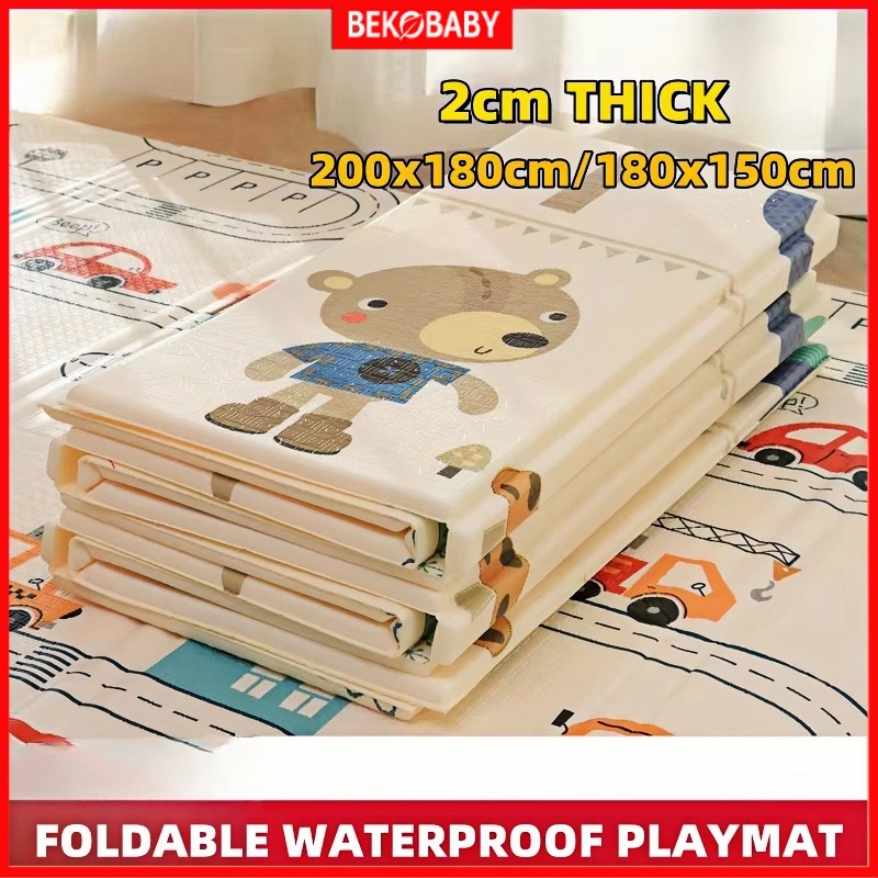 ความหนา 2 ซม.BPA ฟรี Playmat เด็กพับ Crawling Mat XPE เด็กปริศนา Easy Storage Play Mat