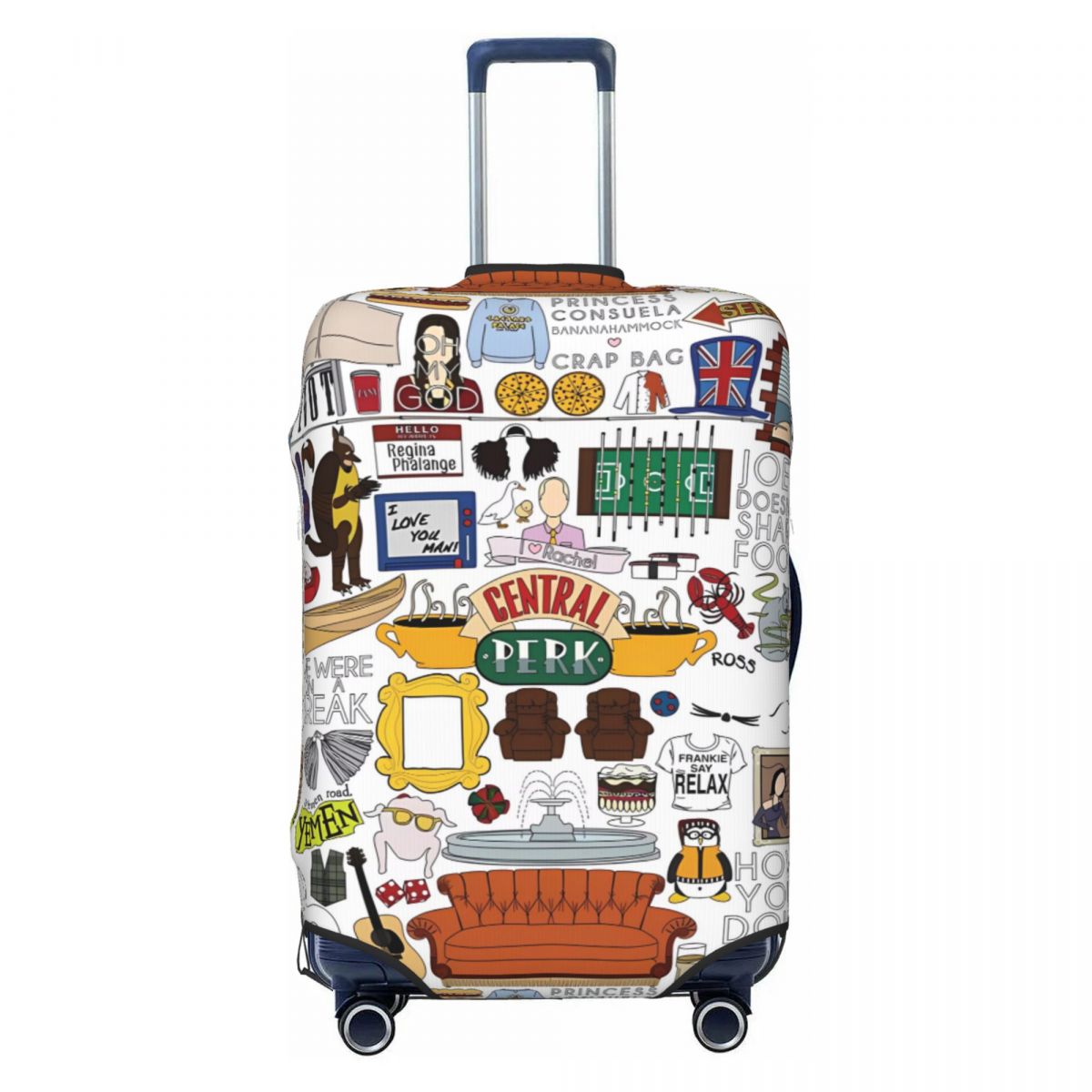 Kofferhülle mit Aufdruck „Friends TV Show“, für Reisen, Kreuzfahrten, Urlaub, elastischer Gepäckschutz