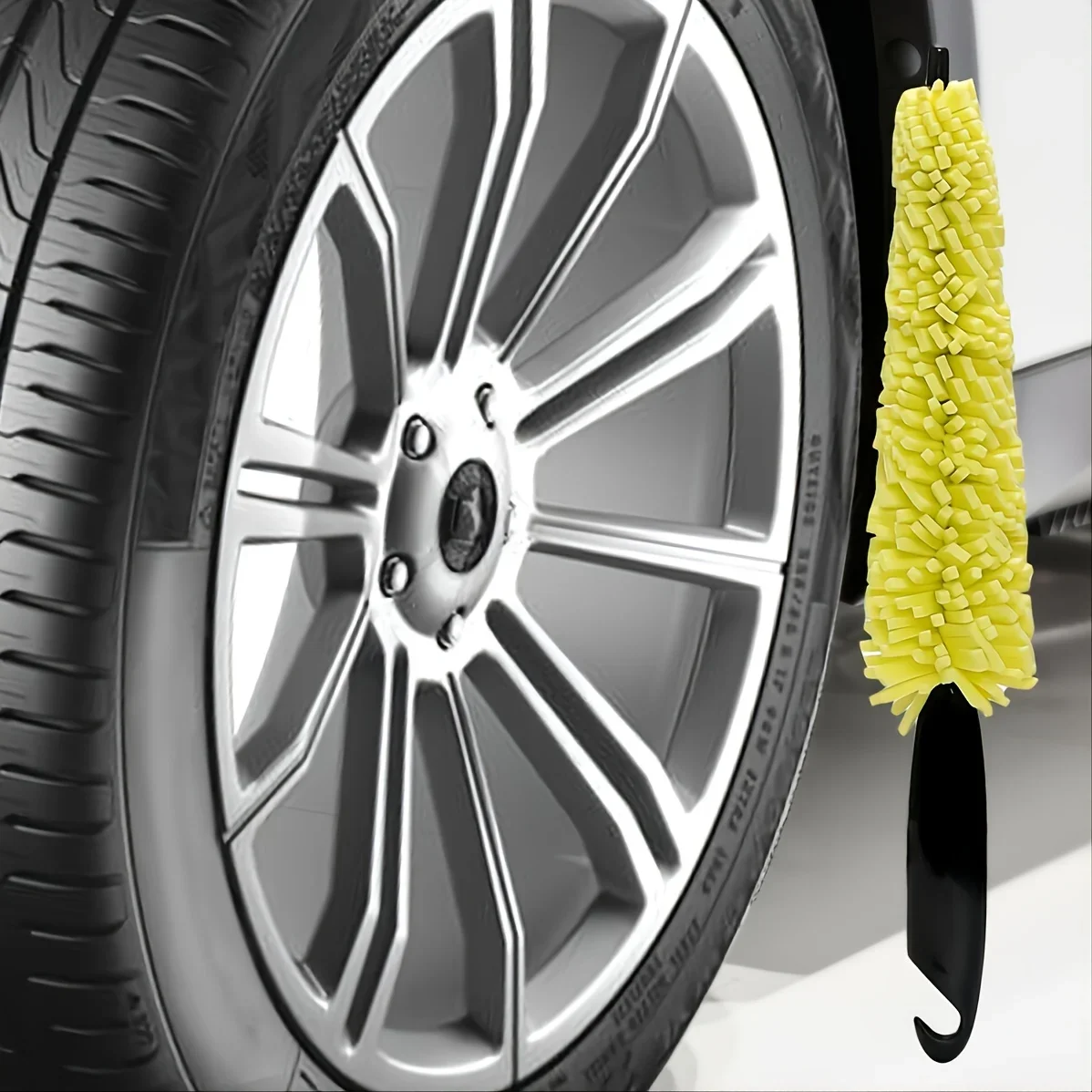 1 Uds. Cepillo limpiador de ruedas de coche, herramienta de limpieza de llantas, fregado automático, lavadora de vehículos, limpiador de polvo, esponja, lavadora de coche para automóvil