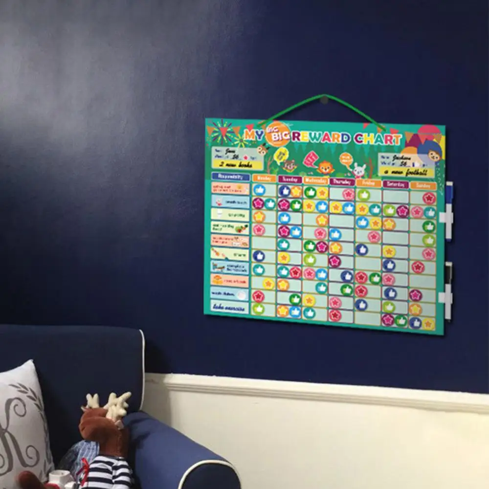 Magnetic Reward Behavior Chores Chart Board Educational Table Calendar Kids Toy