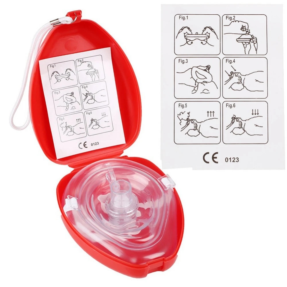 1 pces-10 pces profissional primeiros socorros cpr máscara de respiração proteger resgatores respiração artificial reutilizável com ferramentas de válvula unidirecional