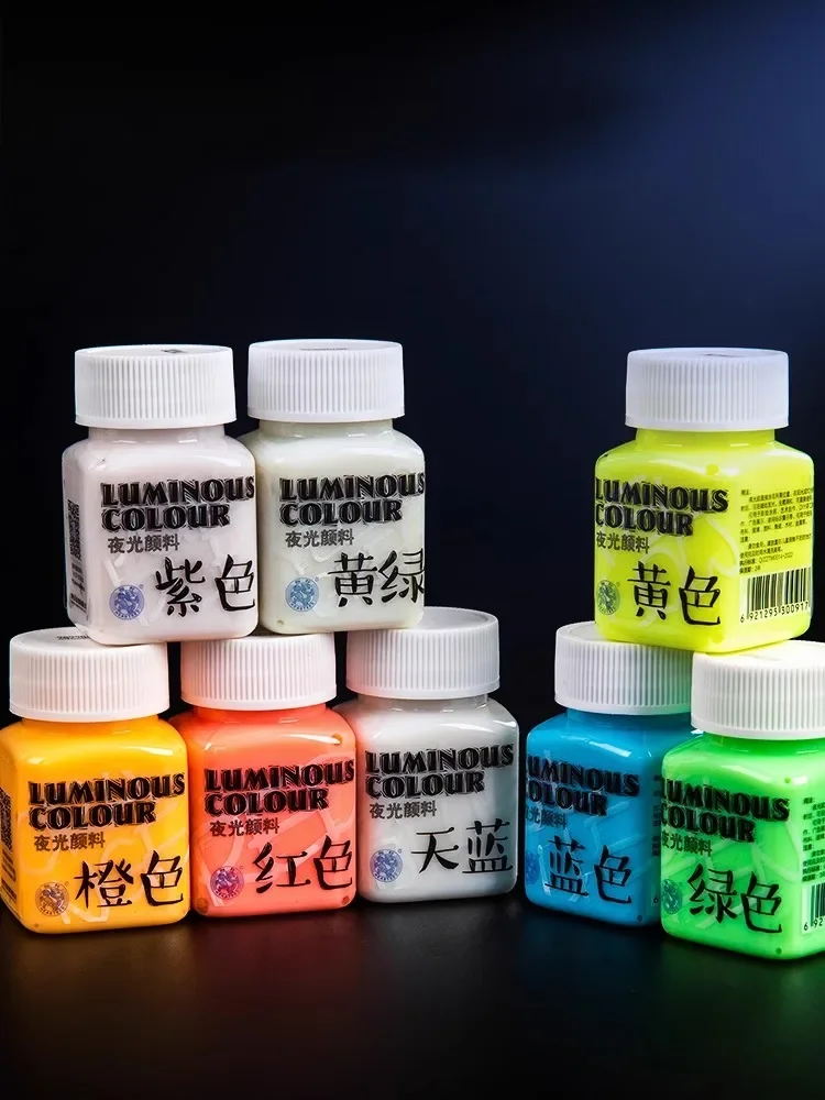 58ML Luminous อะคริลิคสีเรืองแสงเรืองแสงใน Dark DIY ปาร์ตี้ฮาโลวีนเครื่องประดับเล็บเล็บความงามเรซิ่น Pigment