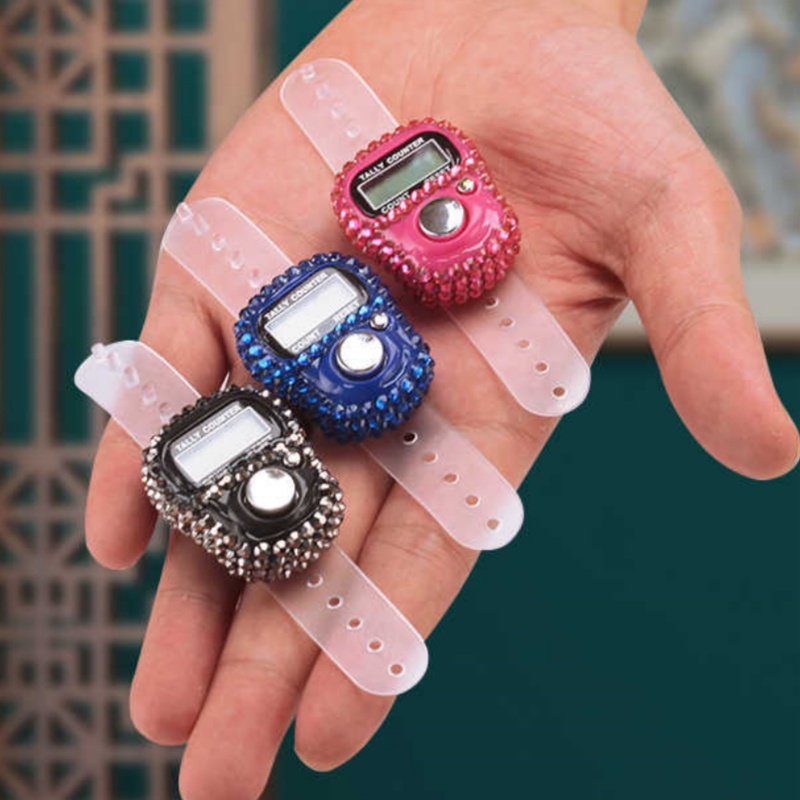 Novo anel contador de dedo de reinicialização, mini display hd em 6 cores contador de passo portátil, tricô, carta, pesca, golfe e fileira