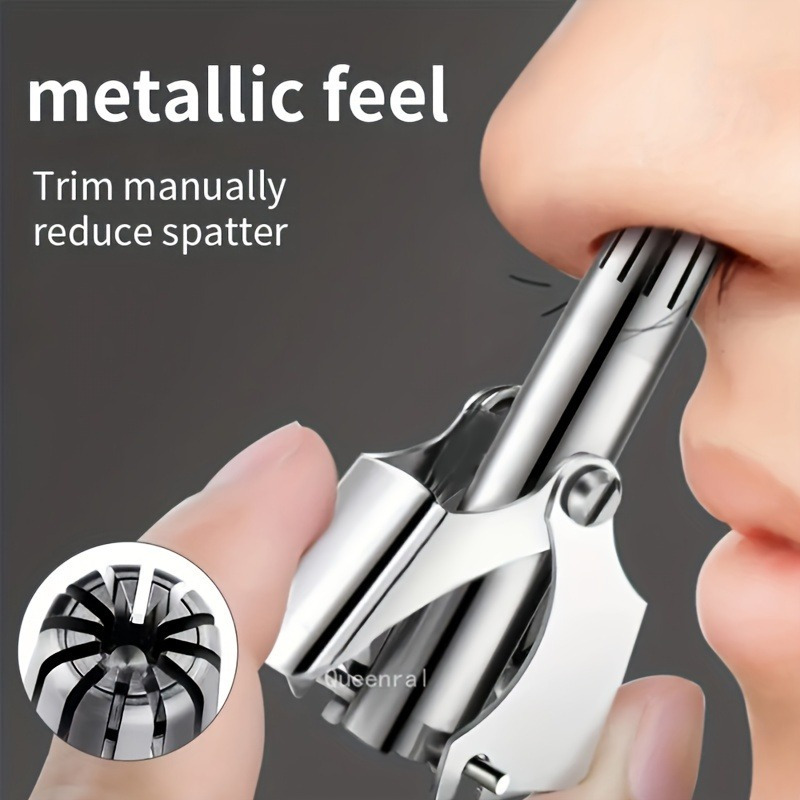 YUKU Washable Portable Ear Hair Trimmer Cleaning Without Rusting Painless Nose Hair Trimming Men's Portable Razor Low Noise