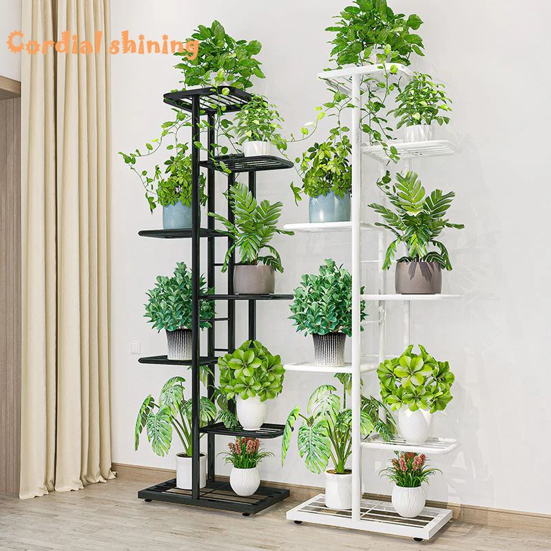 Cordlal brilhante suporte para flores ferro 6/7/8 camadas planta titular prateleira de armazenamento pote rack organizador casa decoração do jardim