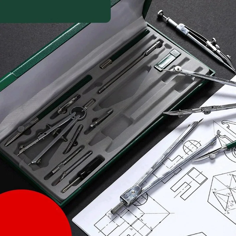15 stücke profession elle Bleistift Kompass Set Zeichen werkzeug mechanische Metall Instrument Zeichen werkzeug Büro Briefpapier