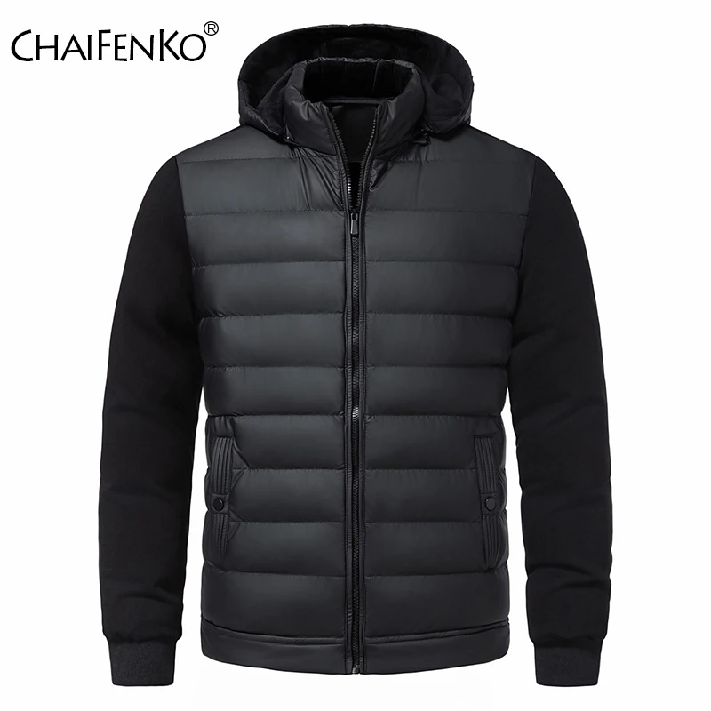 Winter Männer Casual Verdickung Mäntel Neue Mode Abnehmbare Hut Einfachheit Tops Im Freien Lose Komfort Vielseitig Solide Parka Männer
