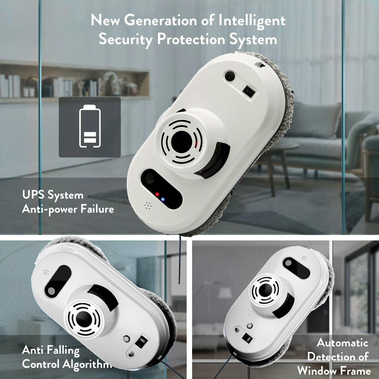 Robot aspirador con Control remoto para el hogar, limpieza de cristales, limpieza de ventanas