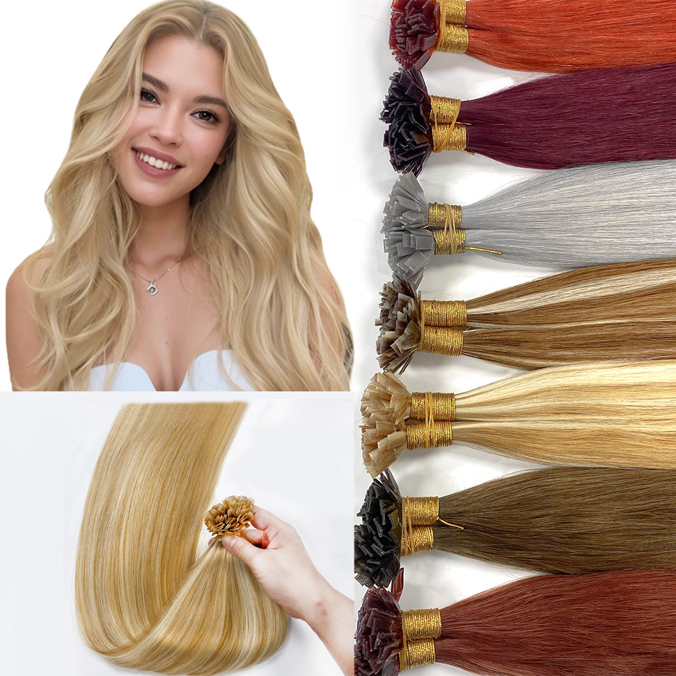 Extension de cheveux humains à pointe plate Remy cheveux 1 g/s 18-28 pouces réel Remy soyeux droit noir brun pré-collé kératine Fusion cheveux