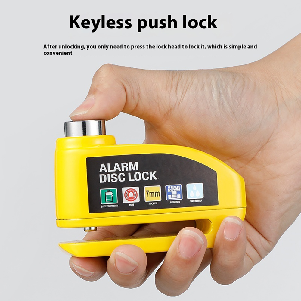 Alarma de motocicleta, bloqueo de freno de disco, candado de seguridad para rueda de Moto, resistente al agua, 120dB, alarma antirrobo fuerte, bloqueo de disco de motocicleta