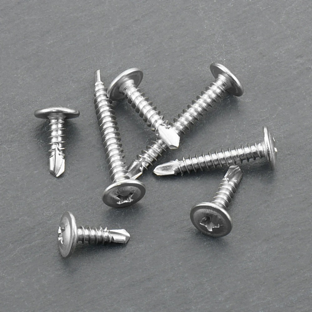 # 8 parafusos auto-roscantes de chapa metálica M4.2, cabeça de treliça, parafusos de rosqueamento rápido de alta resistência, torno para metal