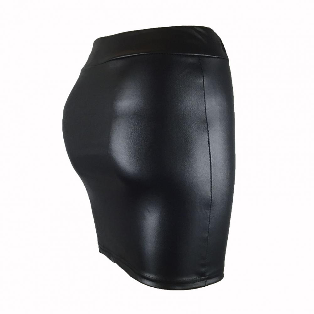 Damska mini/długa spódnica jednokolorowa wysoka talia Slim Fit obcisła matowa sztuczna skóra przytulna spódnica typu bodycon dojeżdżająca do pracy Streetwear